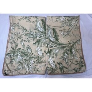 Lauren Ralph Lauren Grand Isle King Pillow Shams Beige Green Tropical Birds Jute